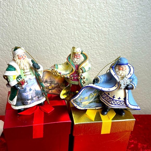 Three Thomas Kincaid Christmas tree ornaments ID number five - Picture 1 of 6